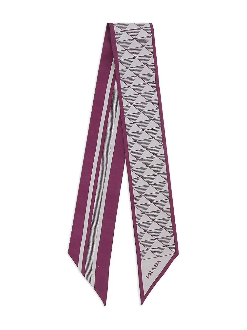 Symbole Print Silk Skinny Scarf