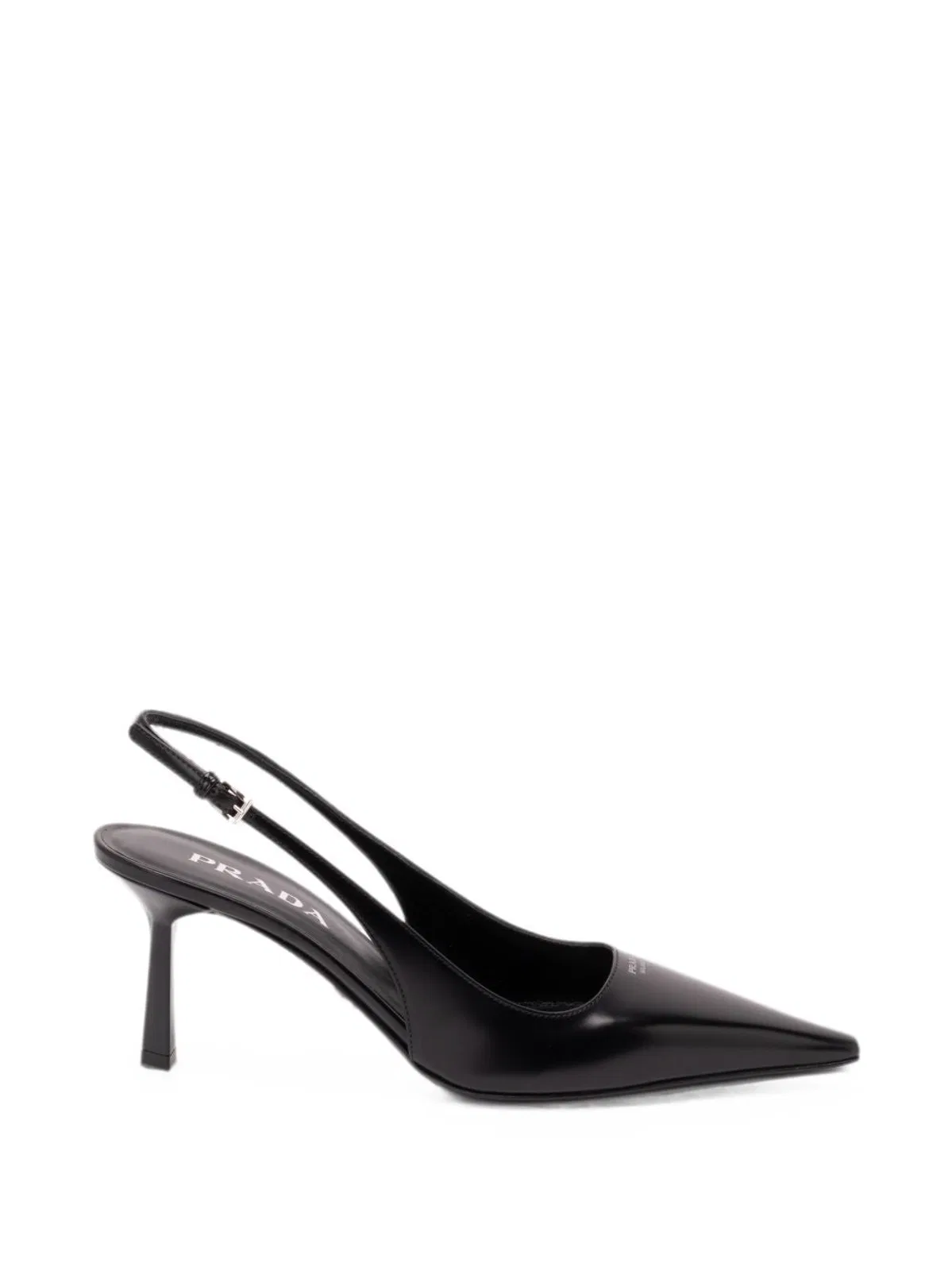 Prada Pointed-toe Leather Slingback Slingback Pump In Black