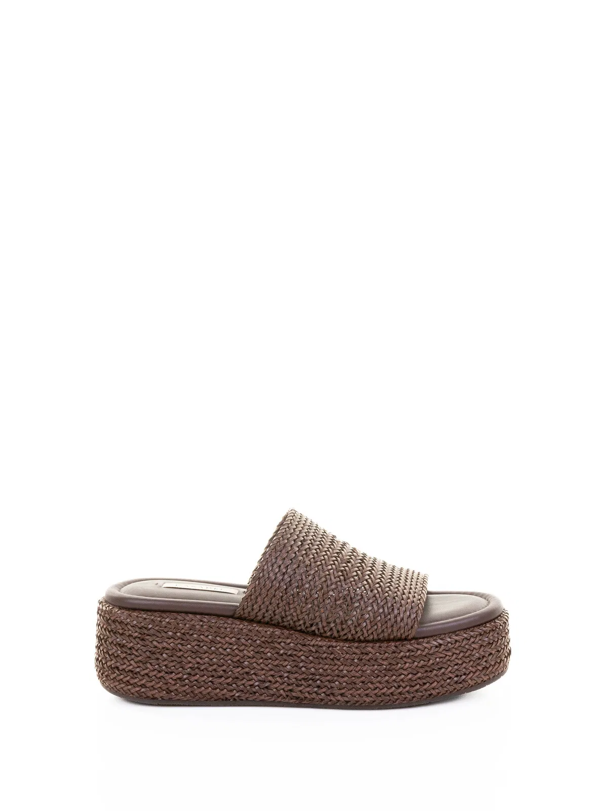 Casadei Brown Leather Platform Slipper