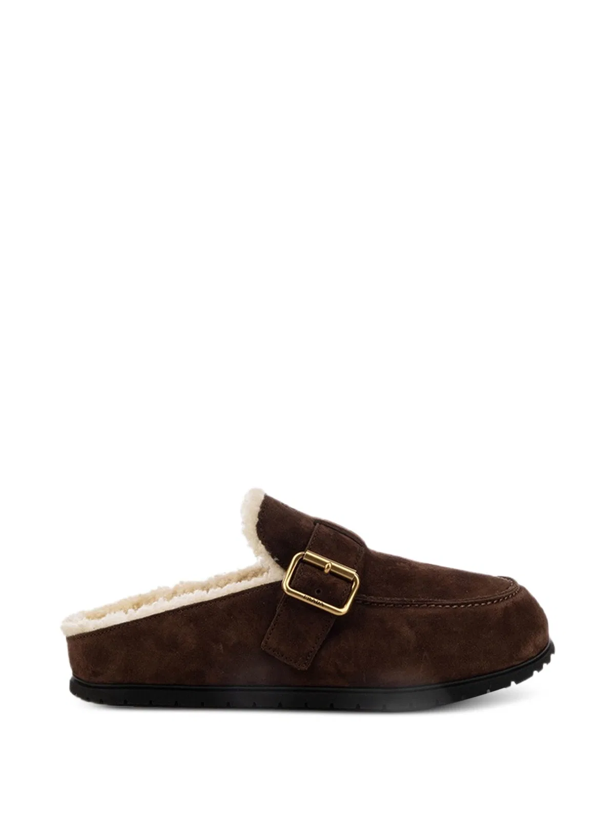 Buckle-Fastening Shearling-Lined Mules