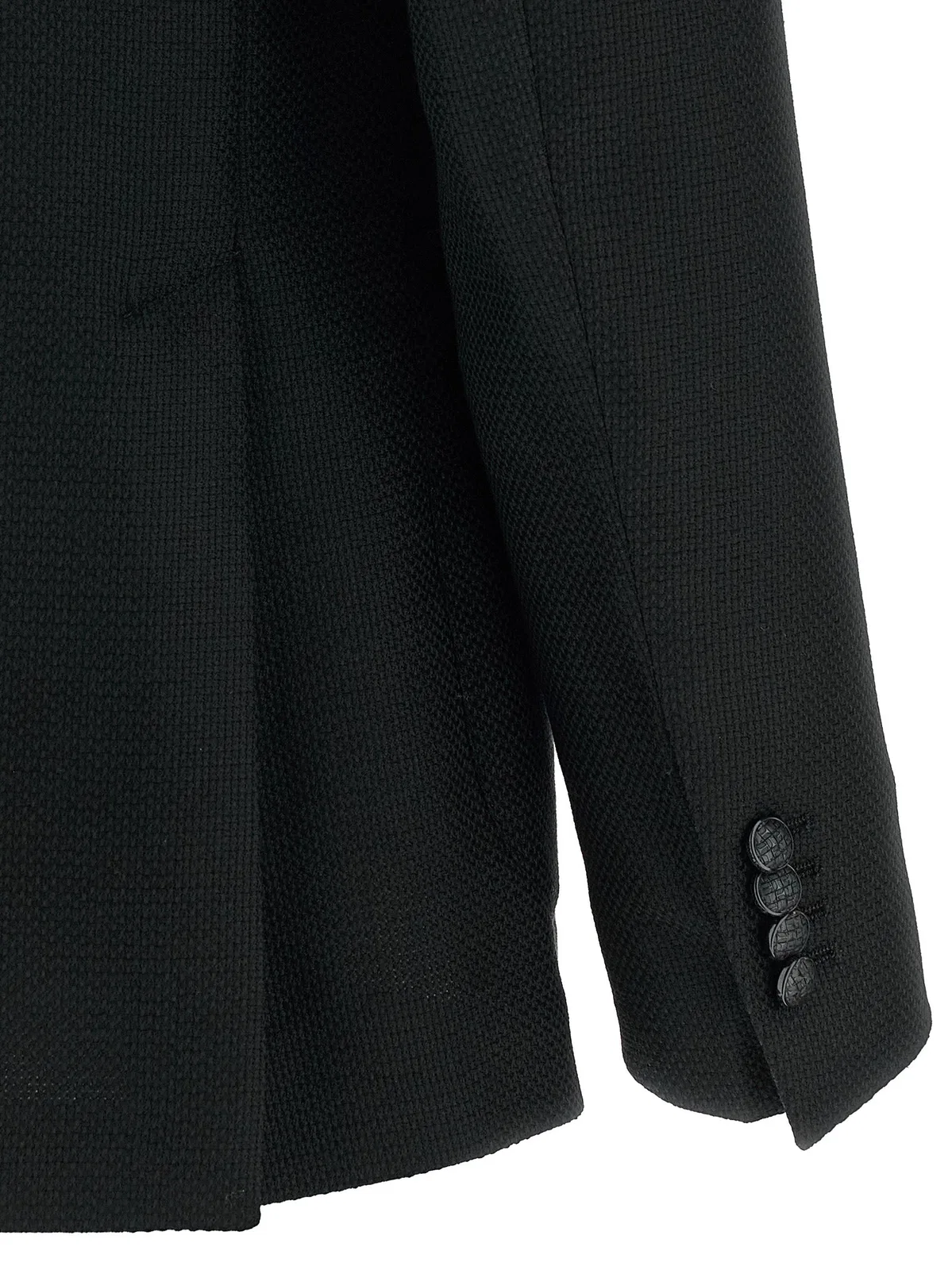 Tagliatore Square Pattern Blazer With Front Pockets In Black