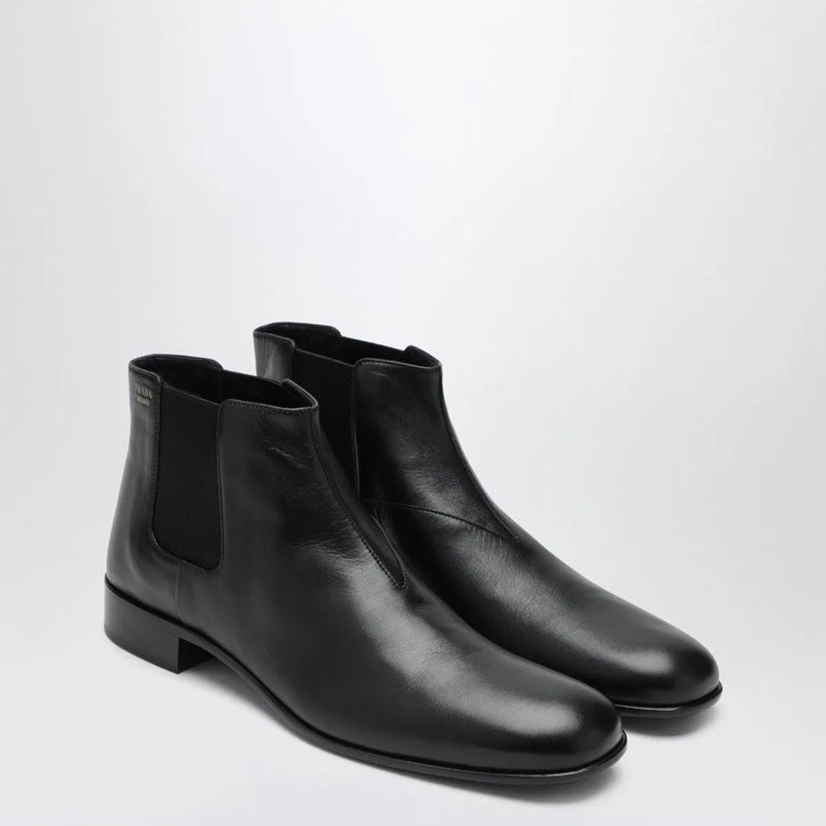 Prada Black Leather Ankle Boots