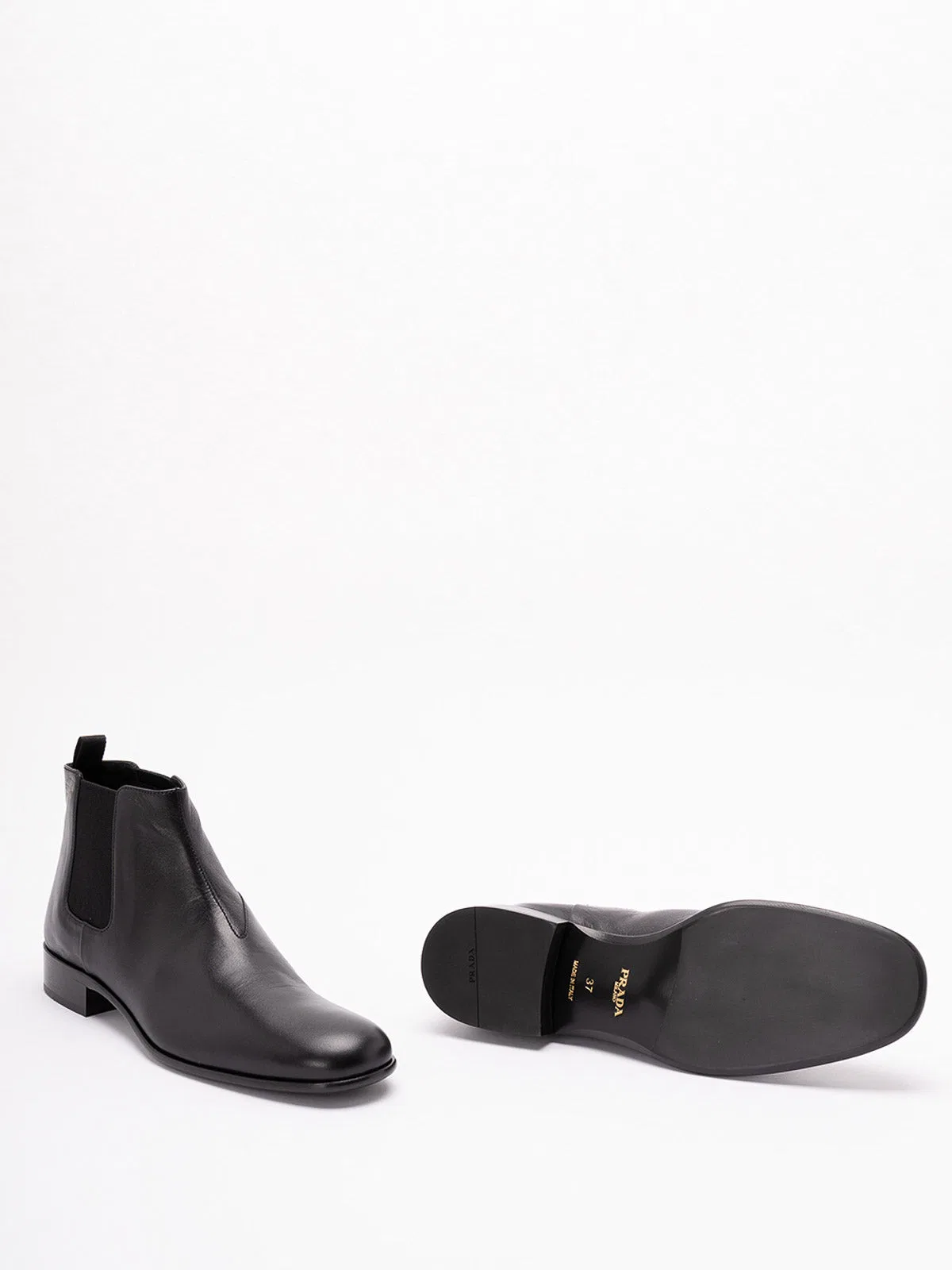 Prada Ankle Boots Elastic Side Panels Design In Black