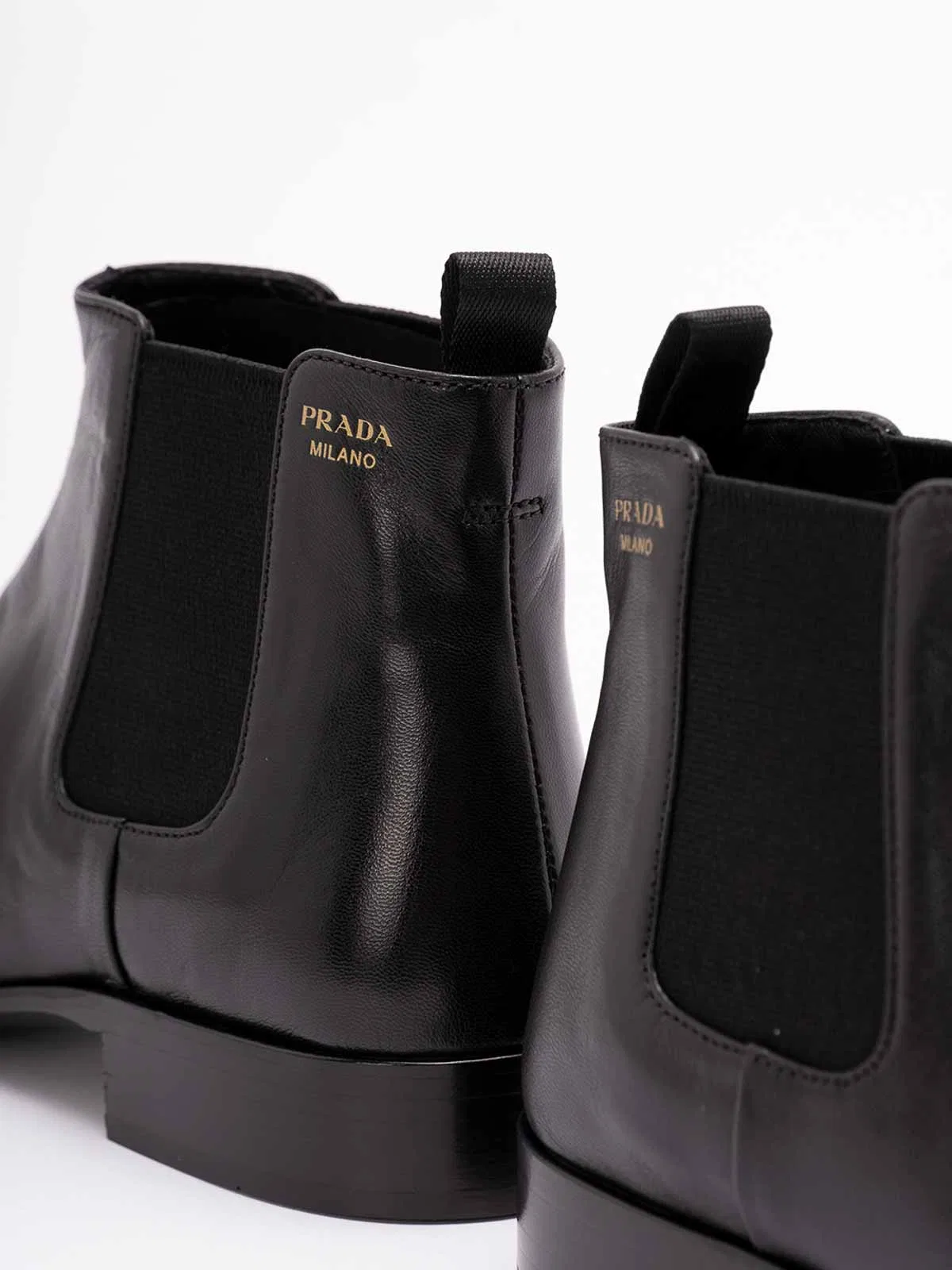 Prada Ankle Boots Elastic Side Panels Design In Black