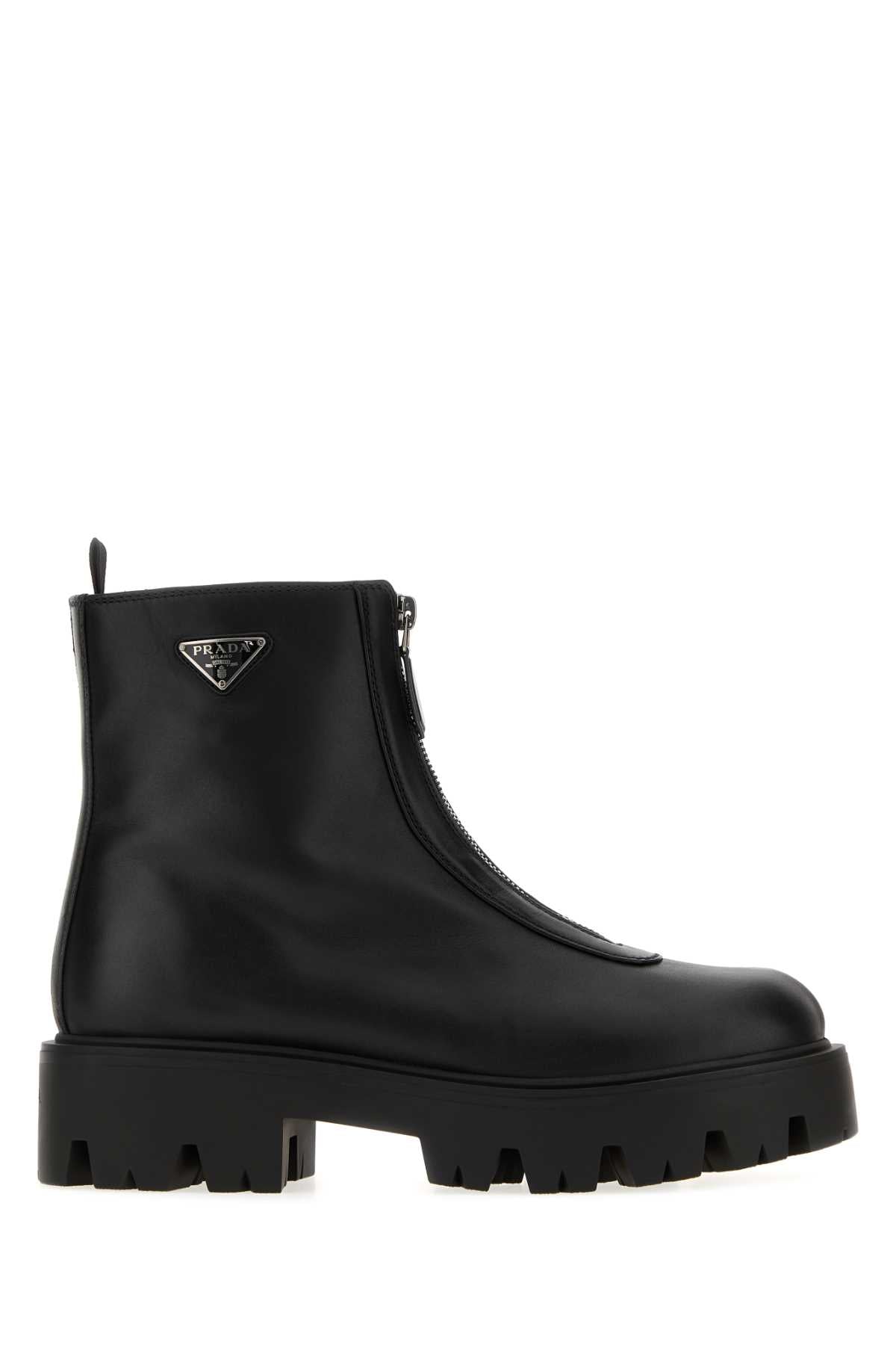 Black Leather Ankle Boots