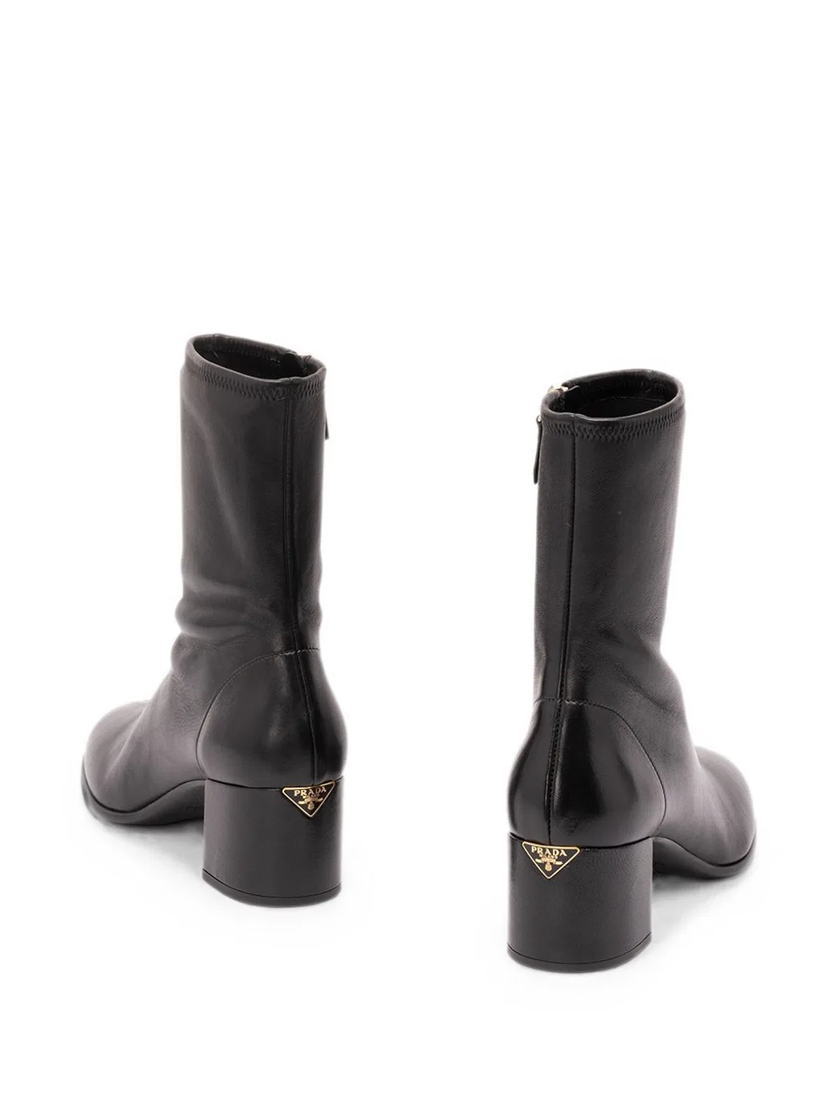 Prada Stretch Nappa Leather Booties In Black