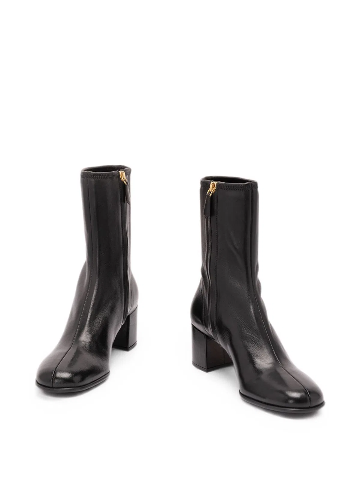 Prada Stretch Nappa Leather Booties In Black