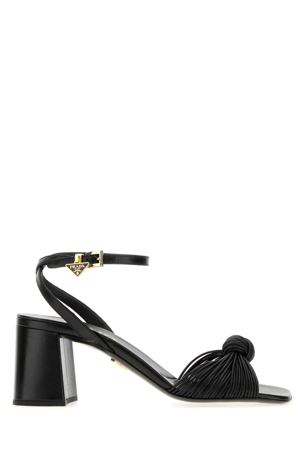 Prada Black Leather Sandals