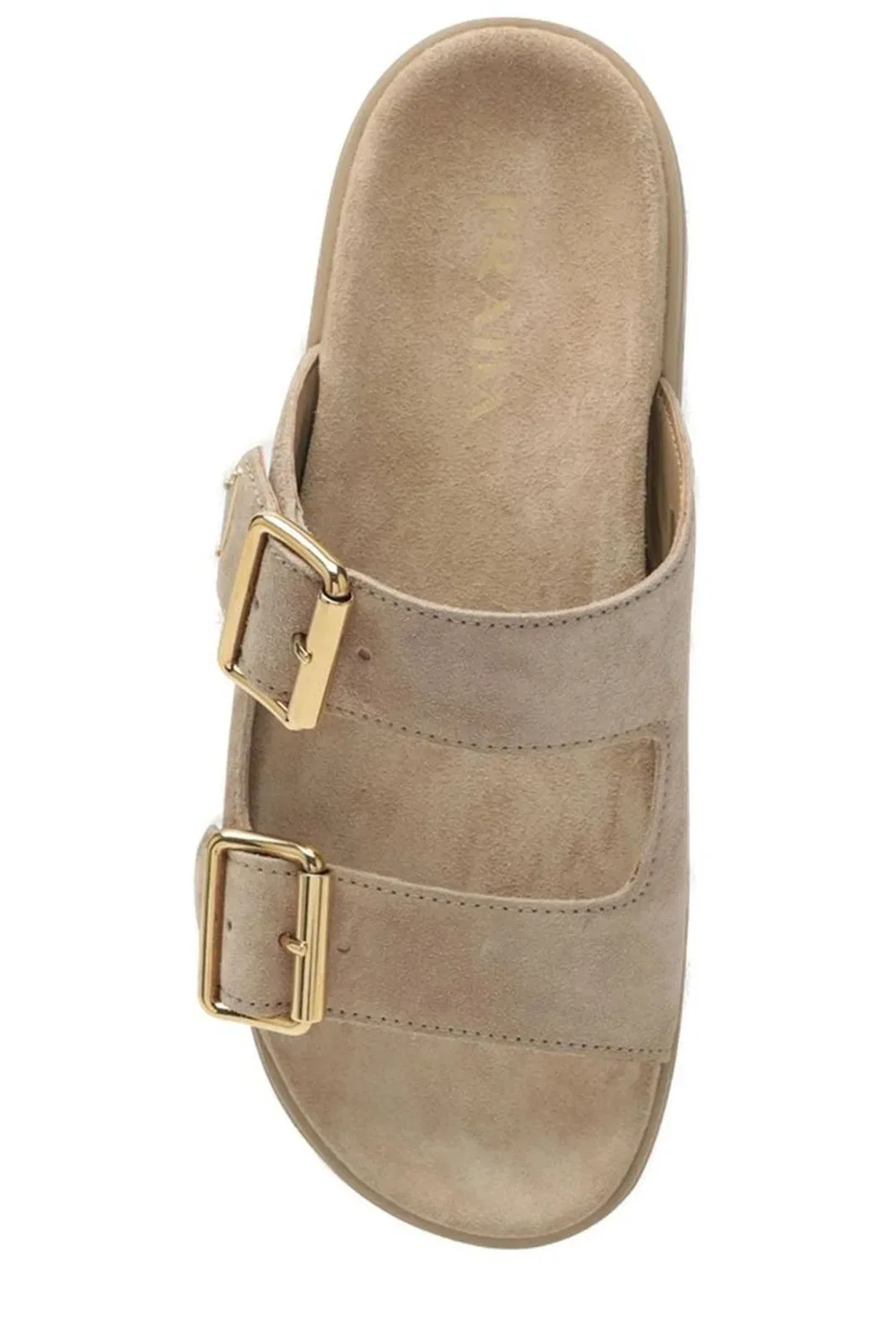 Prada Platform Sole Slides Open Toe Design In Brown