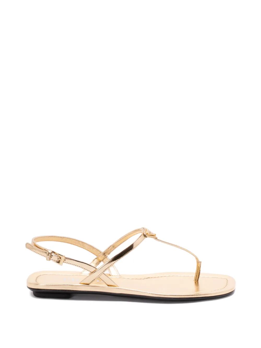 Gold Leather Thong Sandals