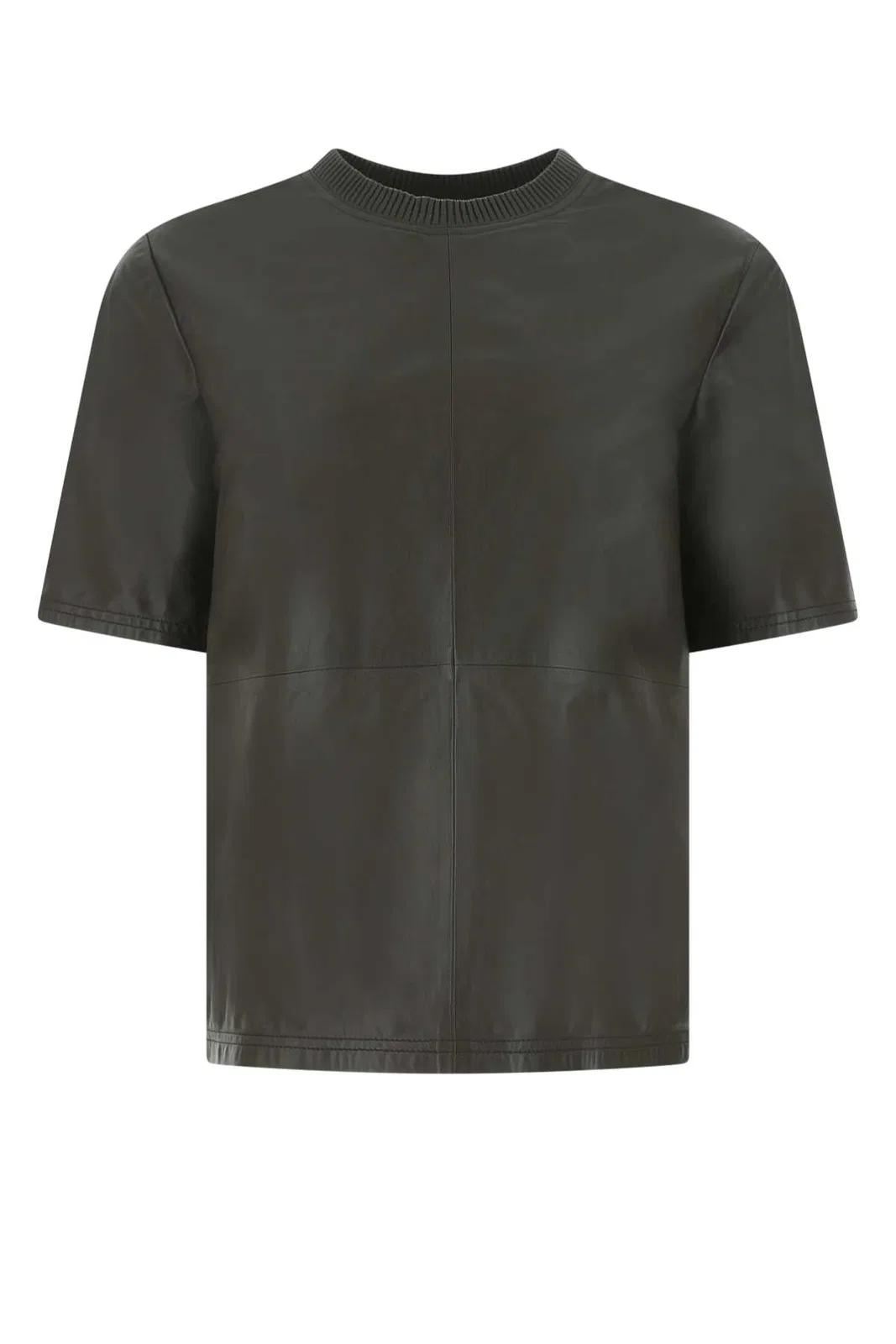 Amiri Leather T-shirt In Gray