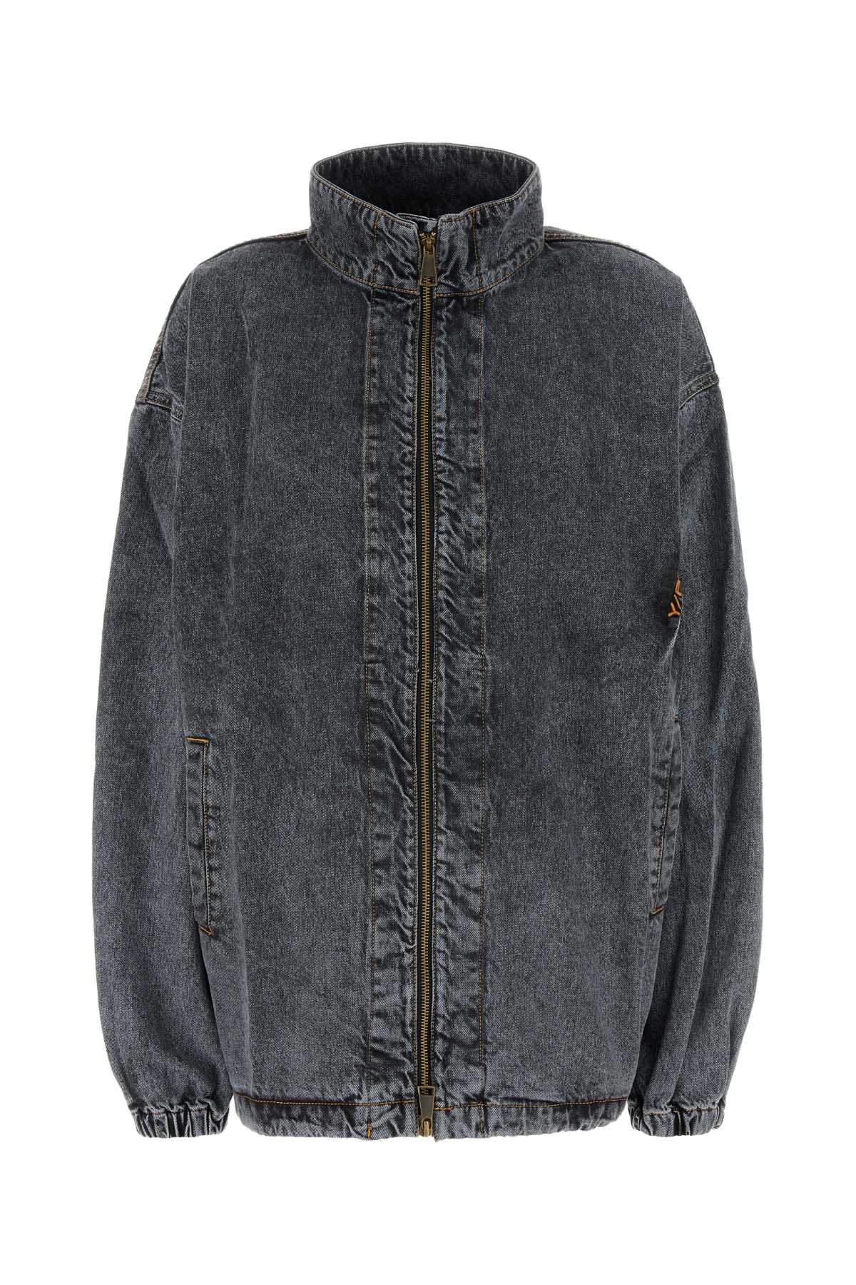 Y Project Evergreen Pinched Logo Denim Windbreaker