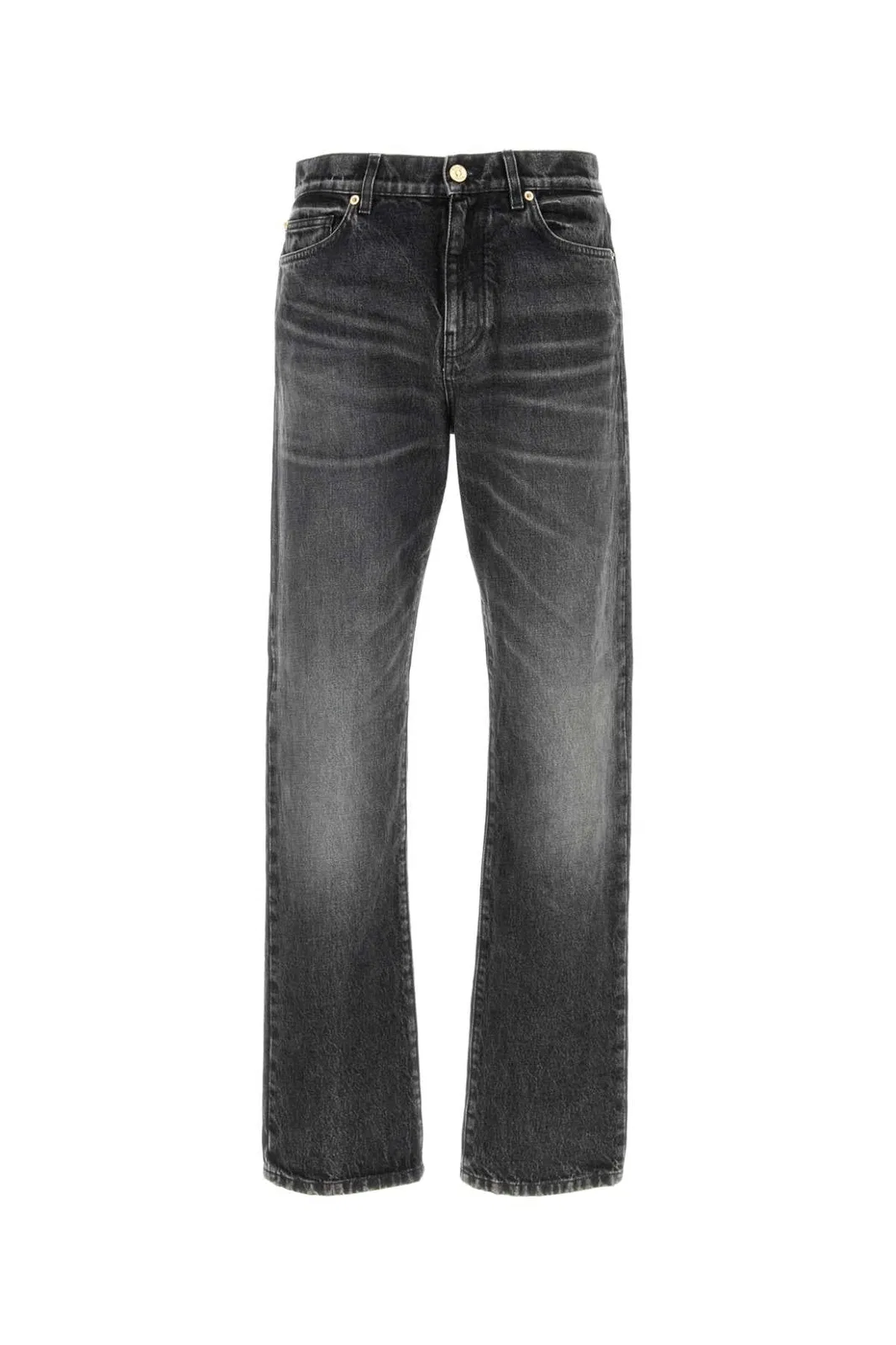 Versace Pant Denim Stone Wash Black Denim Fabric + Embosse