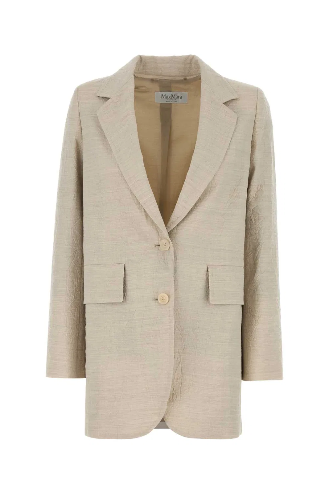 Max Mara Virgin Wool Blazer In Neutral