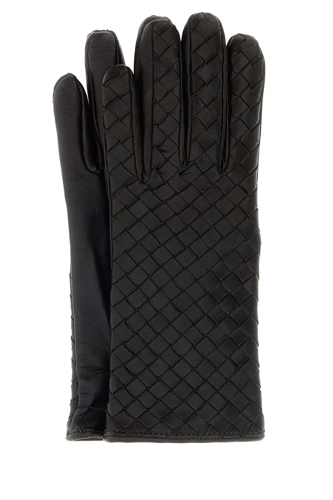 Bottega Veneta Intrecciato Leather Gloves In Brown
