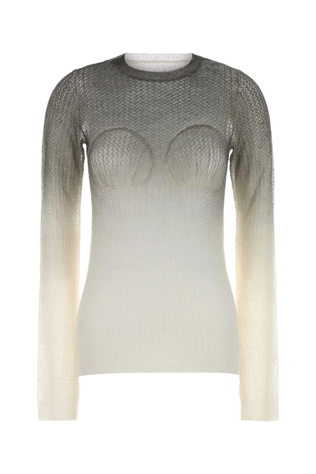 Maison Margiela Wool Blend Sweater Fitted Silhouette Gradient In Gray