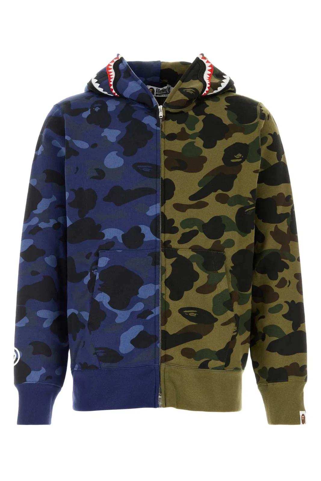 Split Camo Shark Full Zip Hoodie M