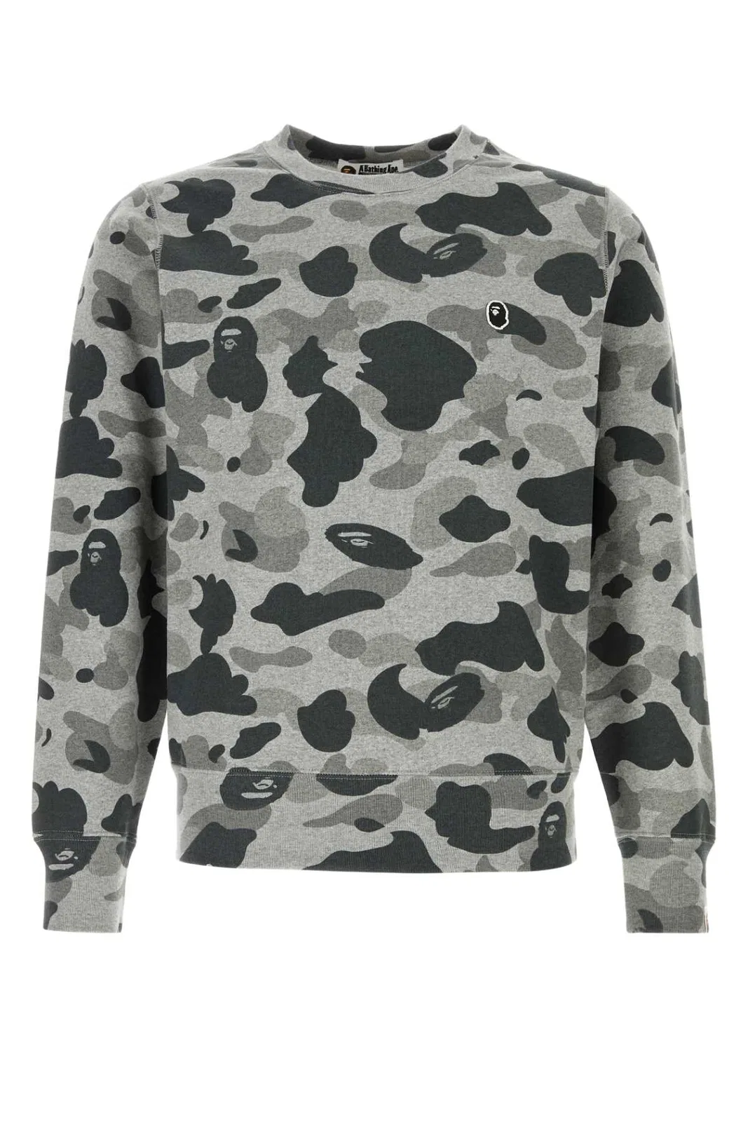 Heather Gray Camo Ape Head One Point Crewneck Swea