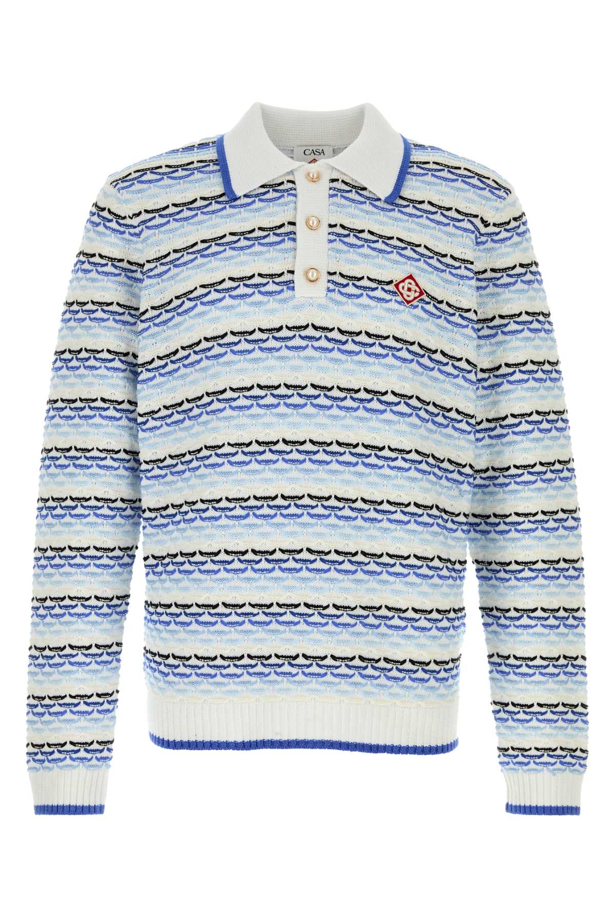 Tuck Stitch Long Sleeve Polo Shirt