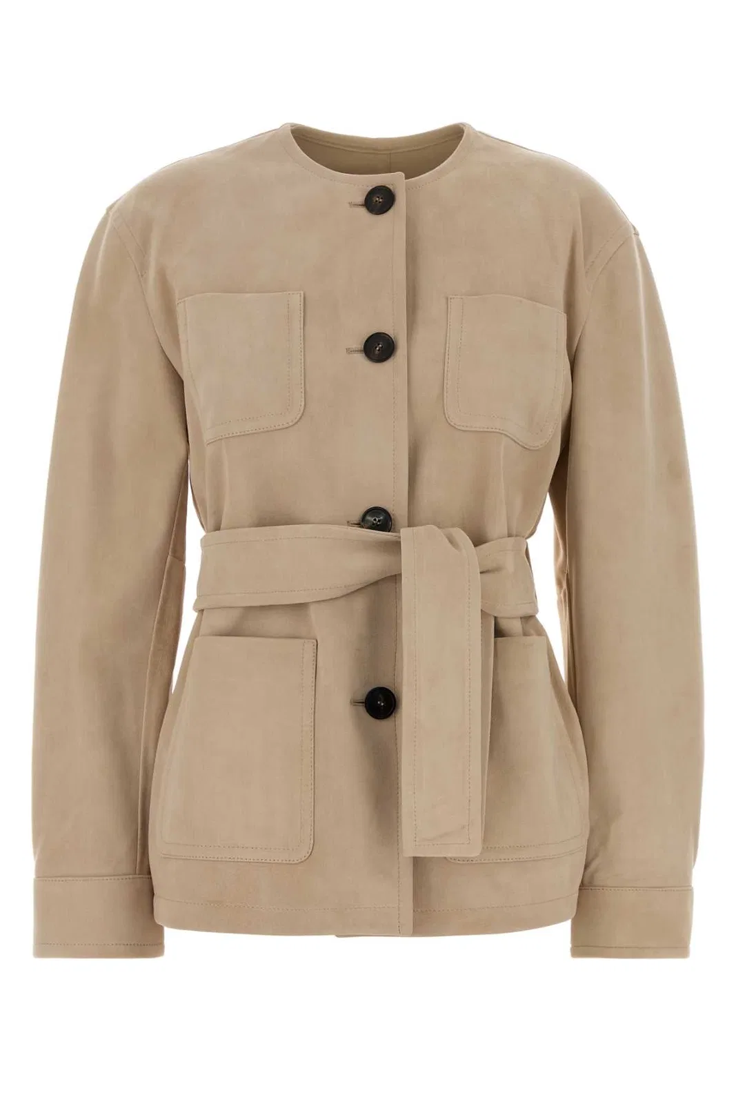 Mm Studio Boho Suede Leather Jacket In Pink