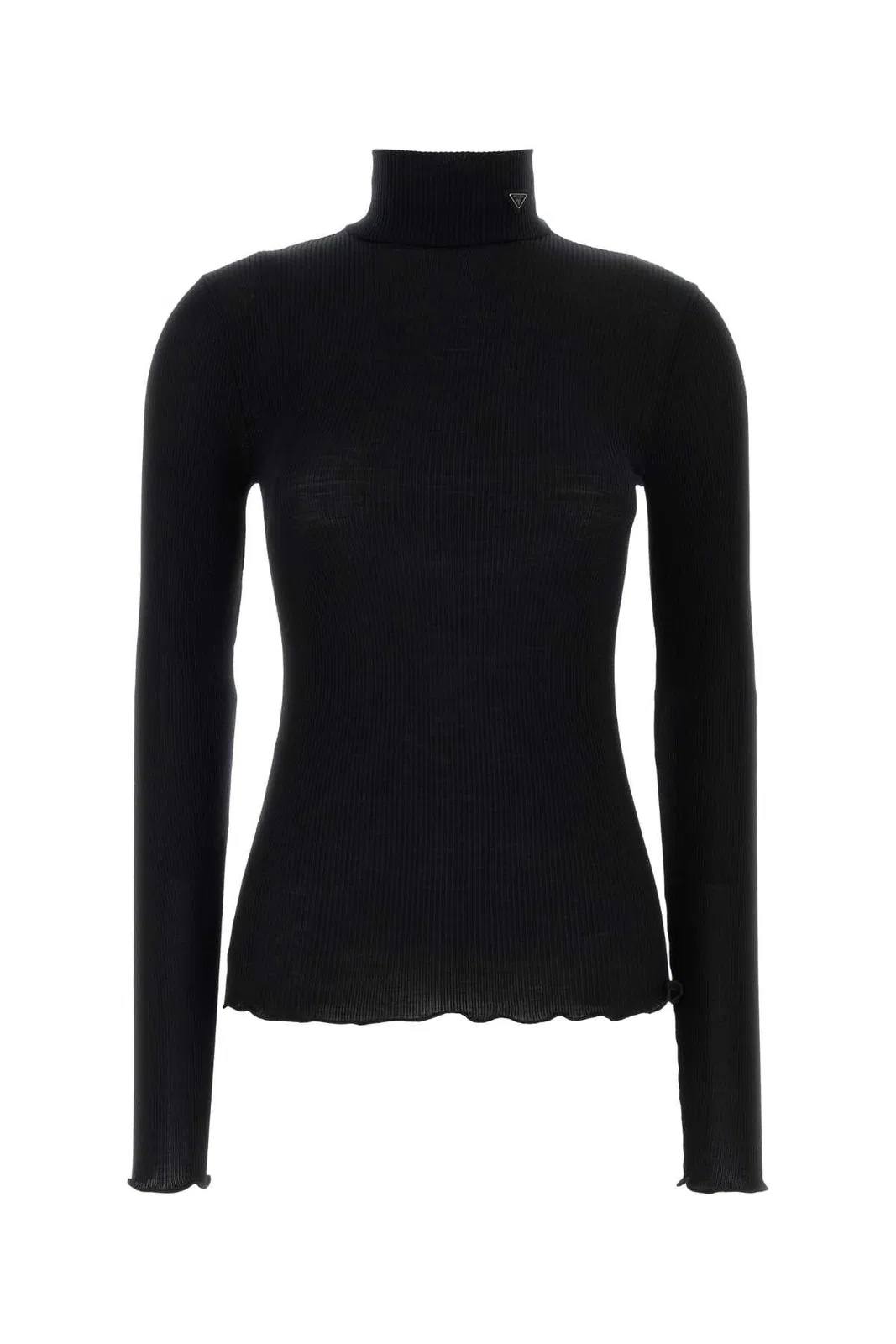 Prada Wool-silk Blend Turtleneck Sweater In Black