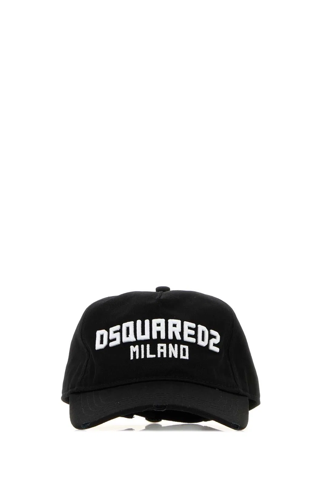 Dsquared2 Distressed Logo Cap With Adjustable Strap In Black