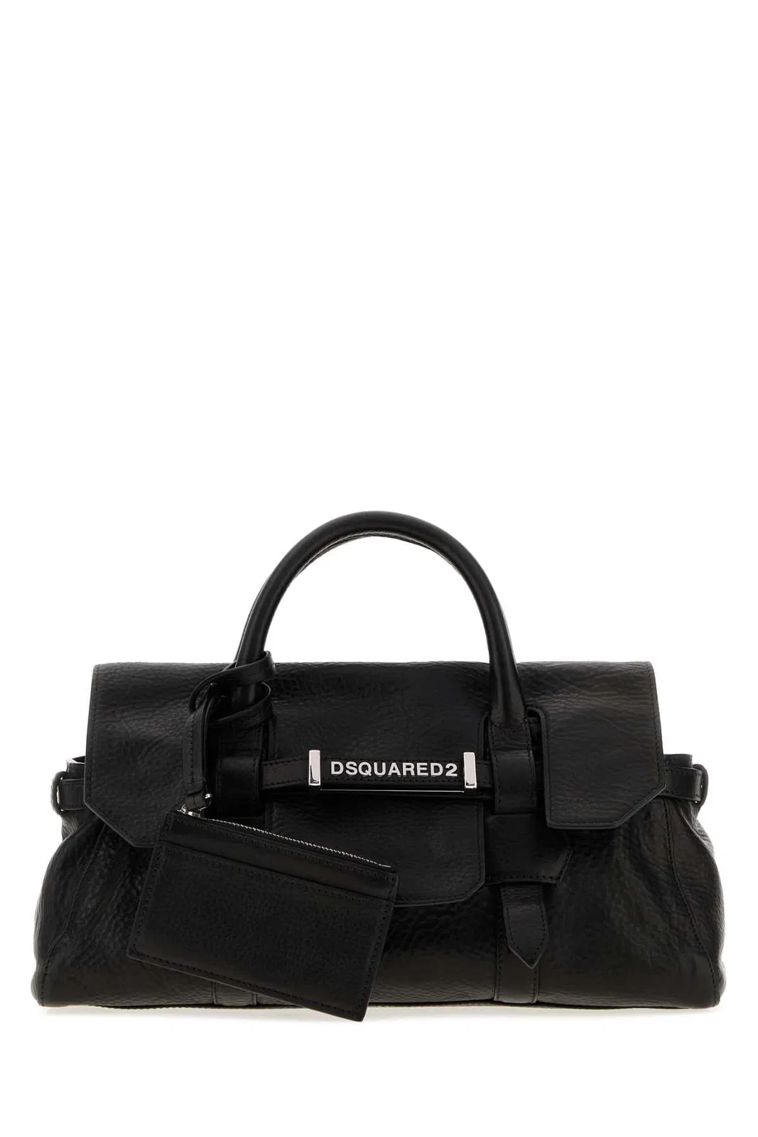 Dsquared2 Textured Leather Top Handle Bag In Black