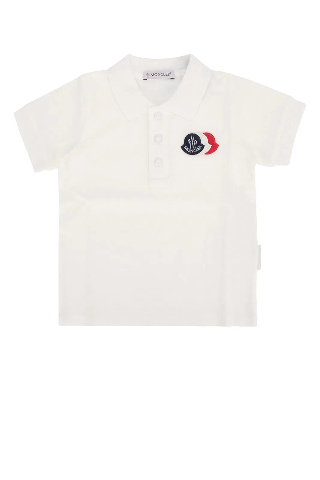 Moncler Jr Ss Polo In Cream