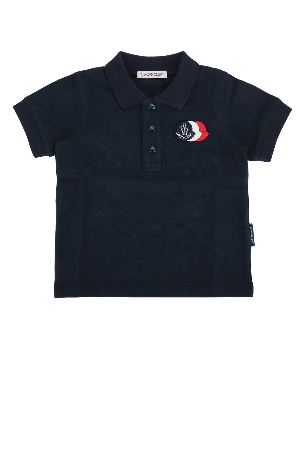 Moncler Jr Ss Polo In Blue