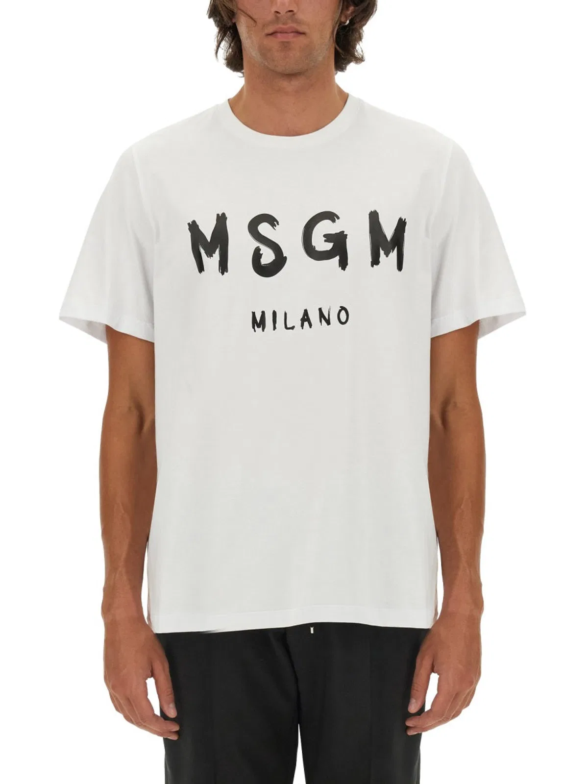 Msgm Logo Printed T-shirt In White