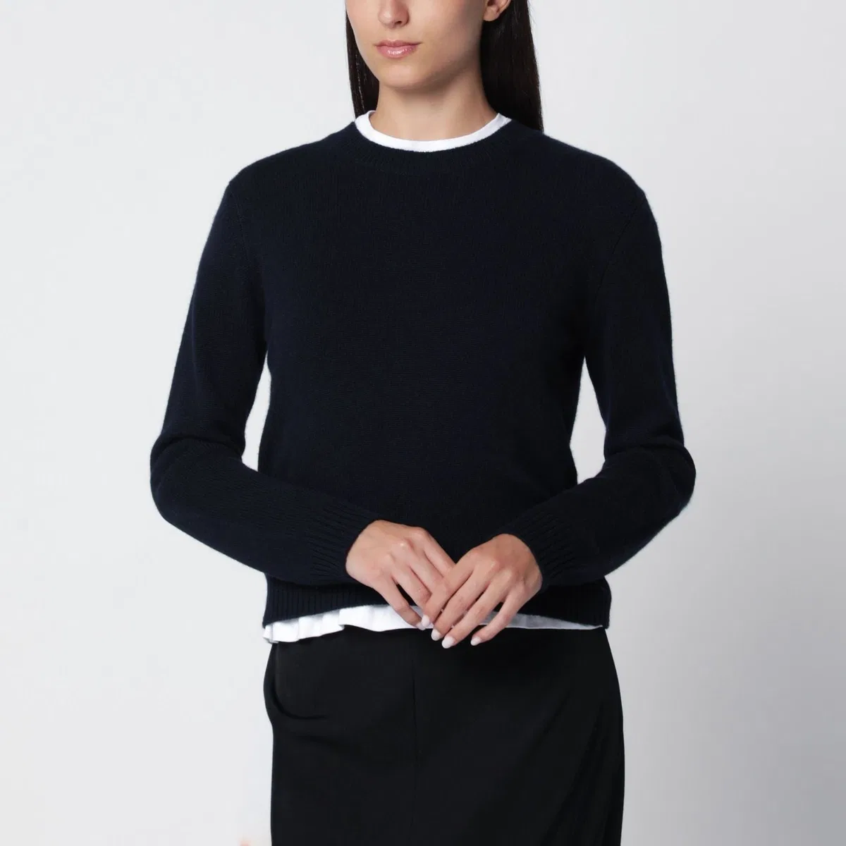 Mable Crewneck Sweater In Navy Cashmere