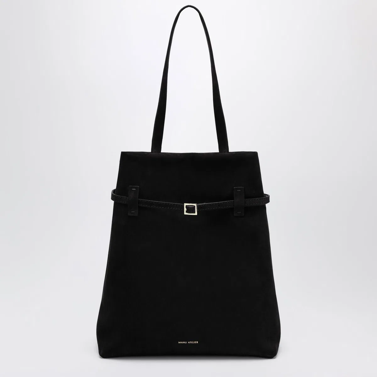Tote Du Jour Bag In Black Suede