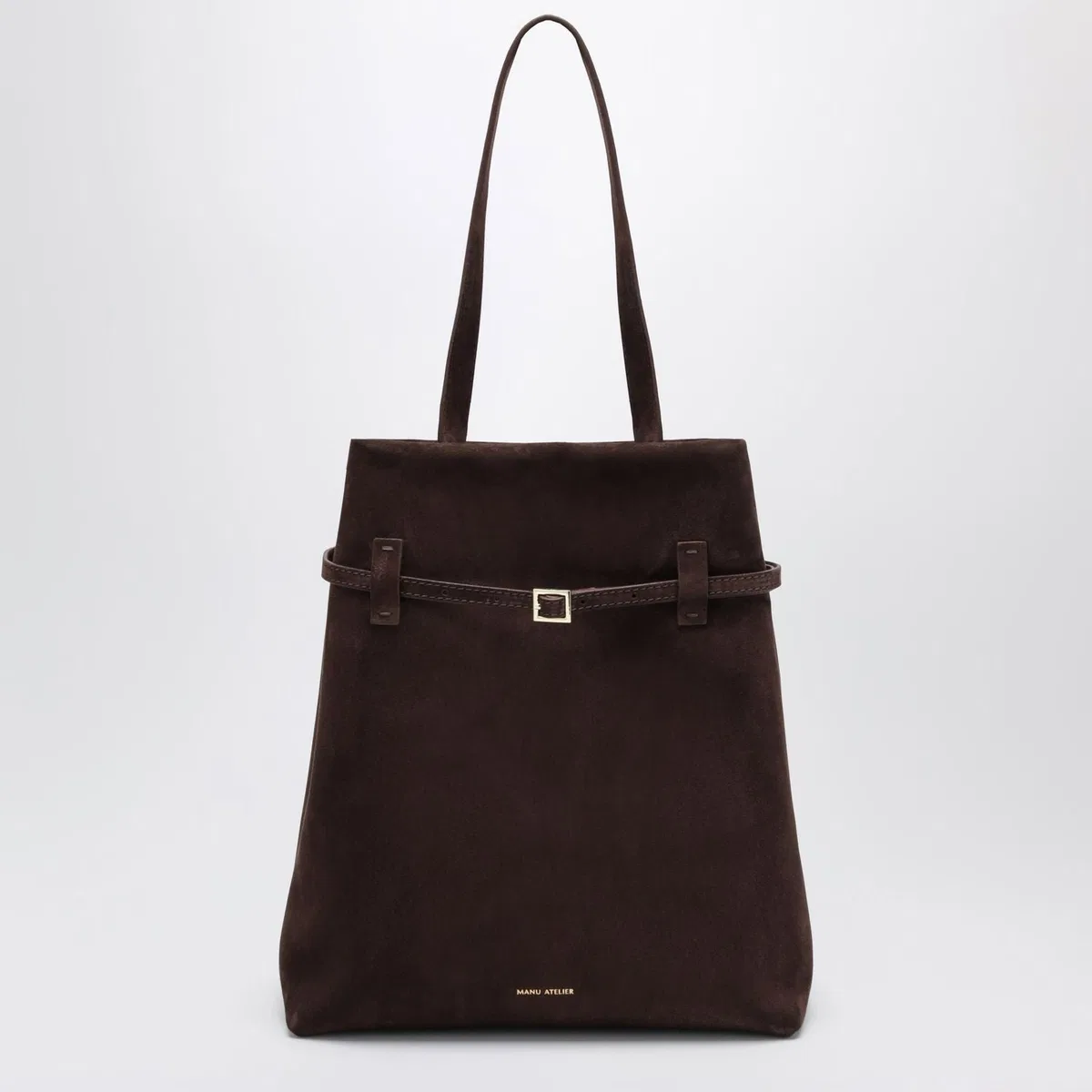 Tote Du Jour Bag In Dark Brown Suede