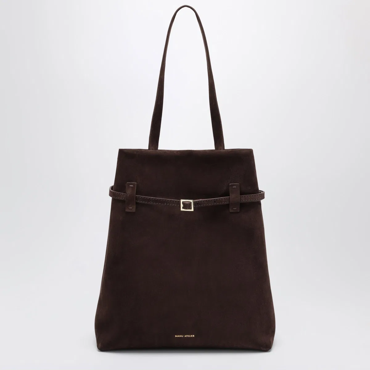 Tote Du Jour Bag In Dark Brown Suede