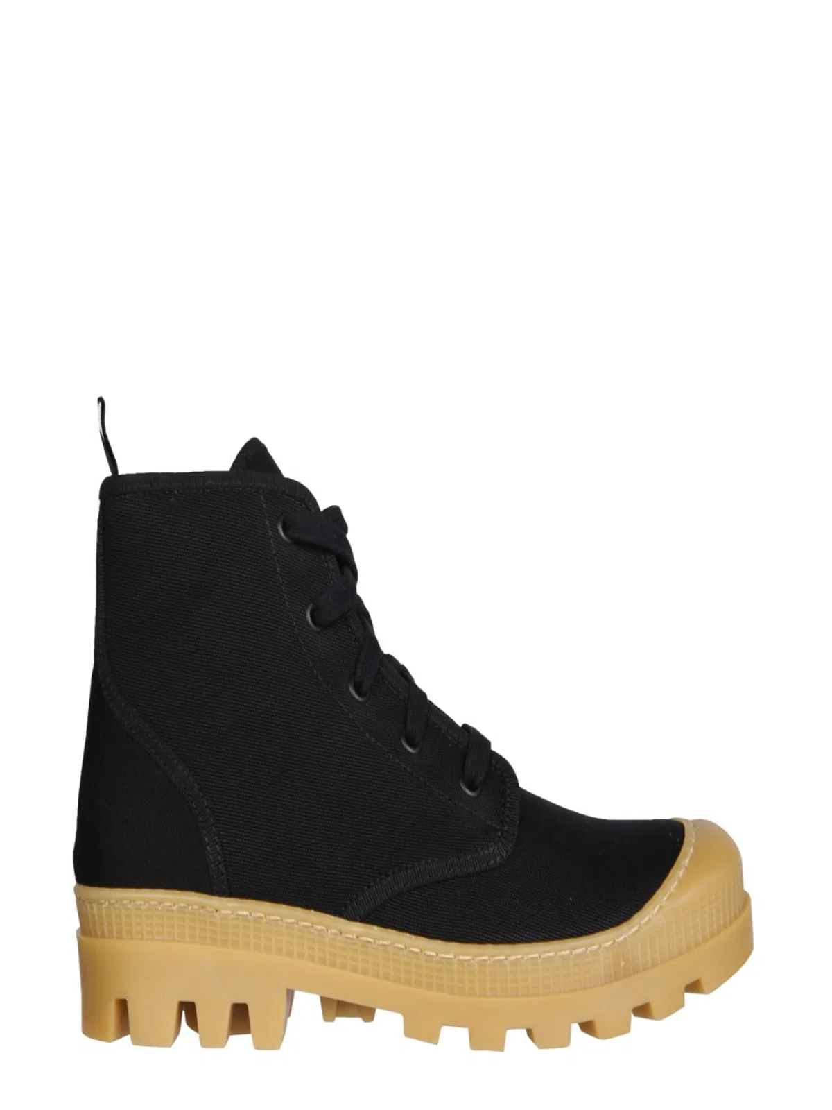 Gia Borghini Canvas Hiking Boot In Black