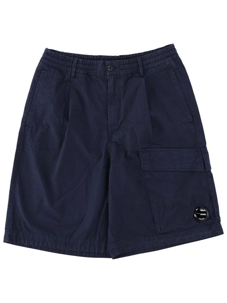 C.p.company Blue Cotton Shorts