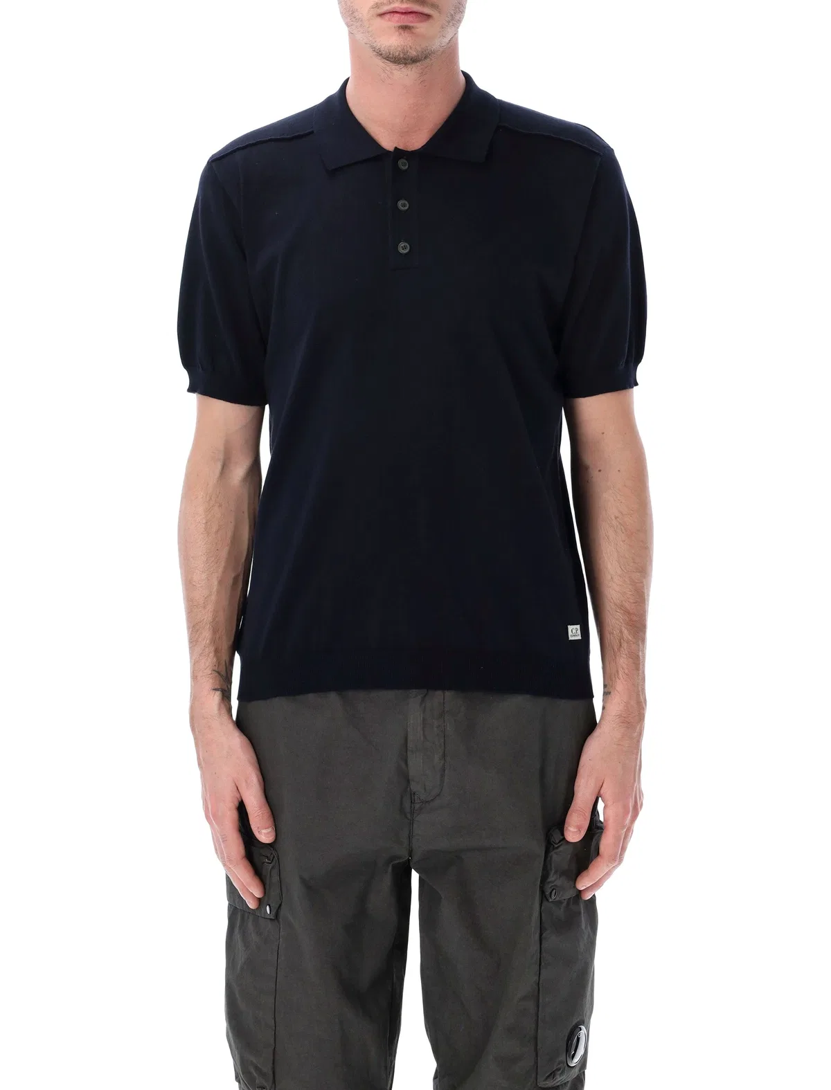 C.p. Company C.p.company Short Sleeve Polo Sweater In Navy