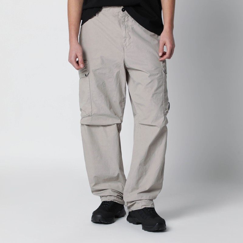C.p.company Taupe Grey Cotton Cargo Trousers