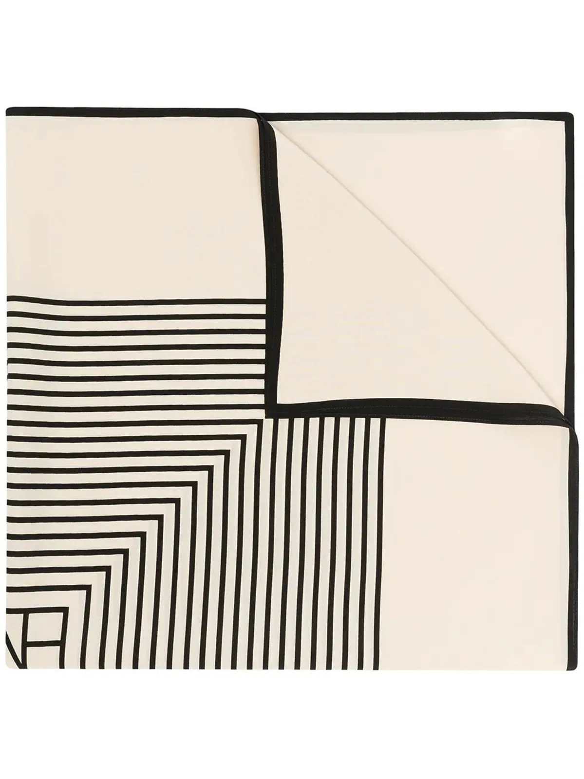 Centered Monogram Scarf -  - Silk - White