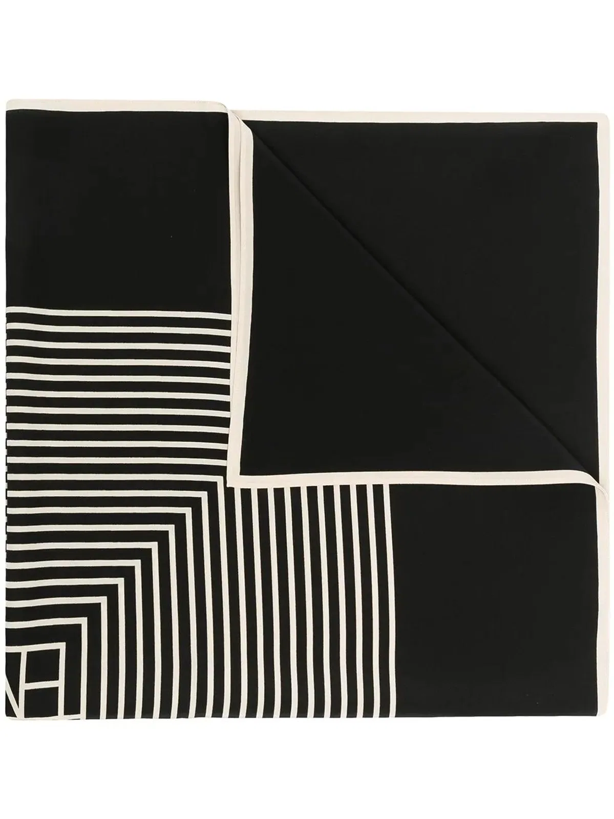 Centered Monogram Scarf -  - Silk - Black