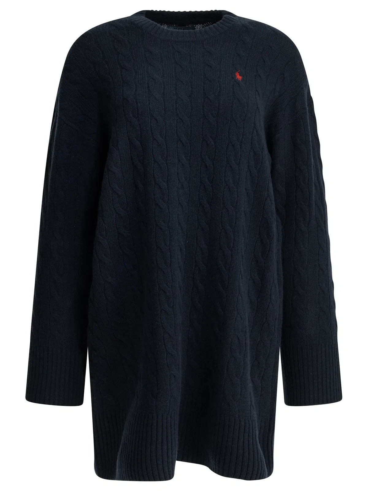 Polo Ralph Lauren Short Knit Dress With Logo In Blue