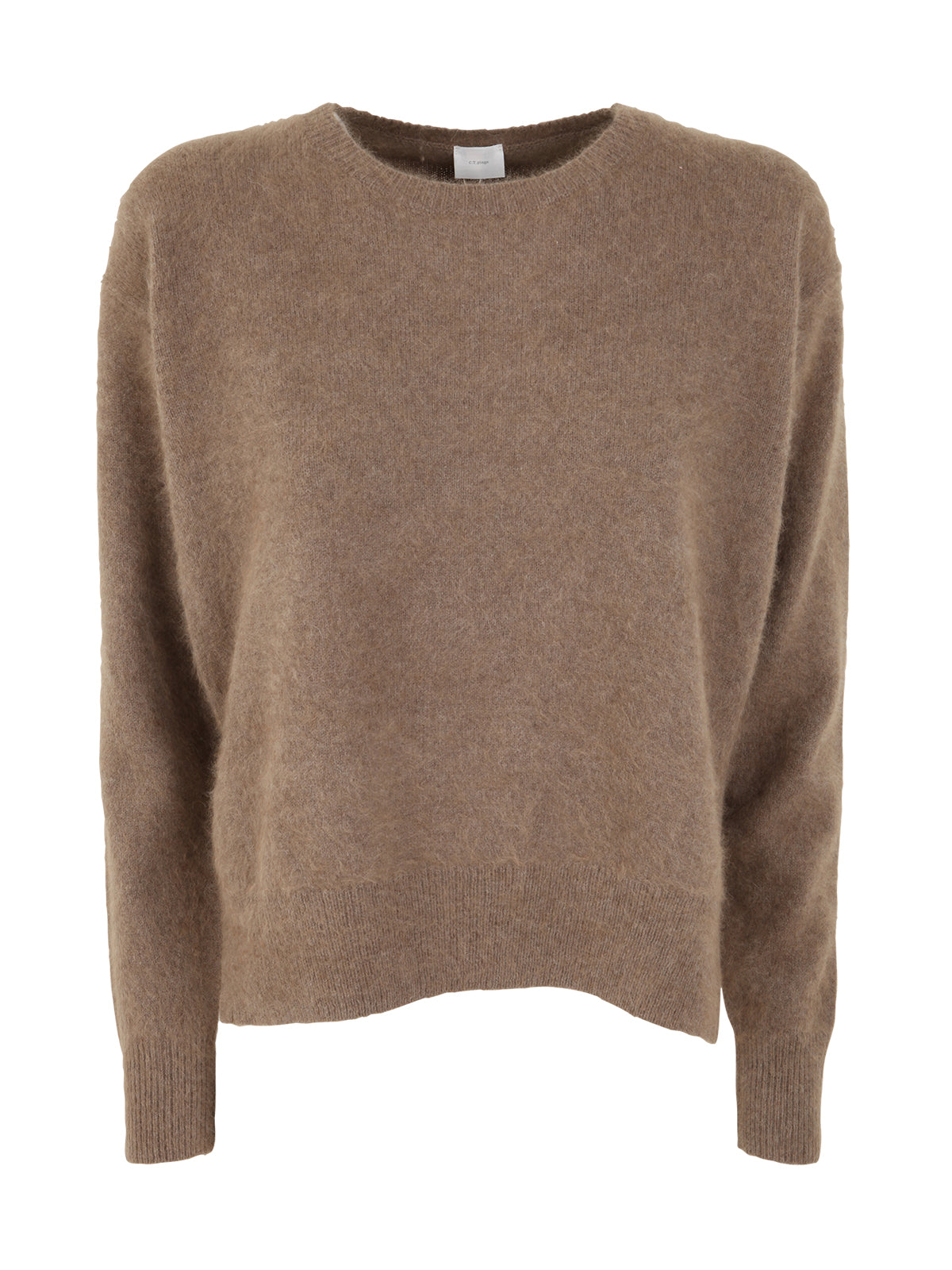 Crew Neck Sweater With Side Slits