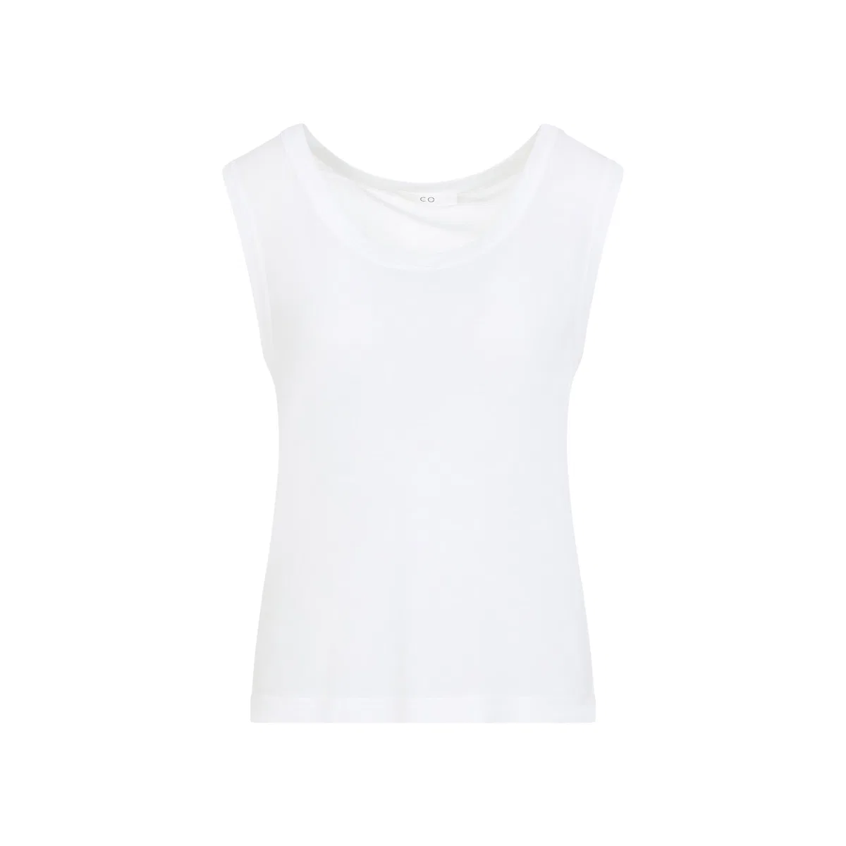 Ivory White Cotton Jersey Tank Top