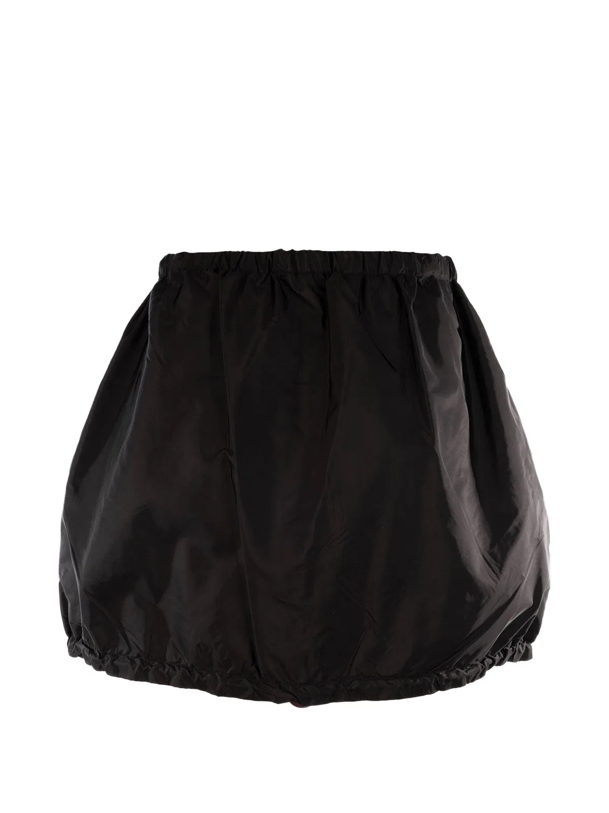 Prada Mini Zip-up Bubble-hem Skirt In Black