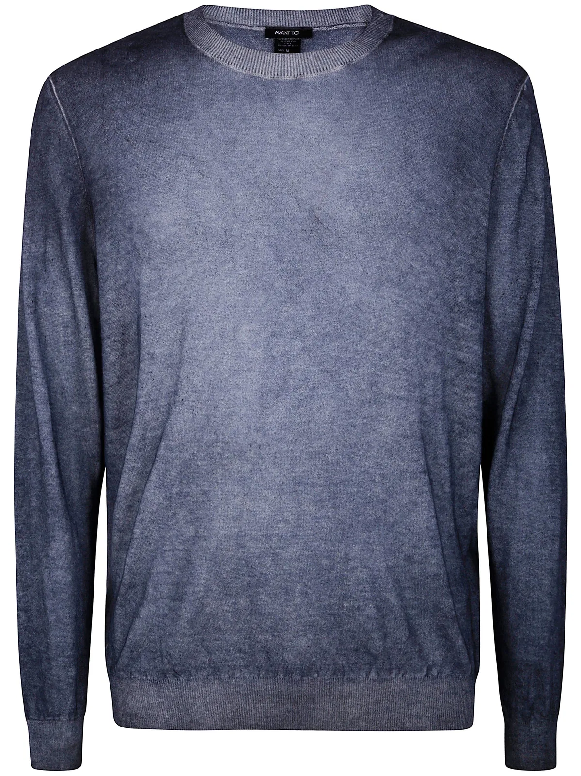 Two Colors Ultralight Cashmere And Wool Round Neck Pullover