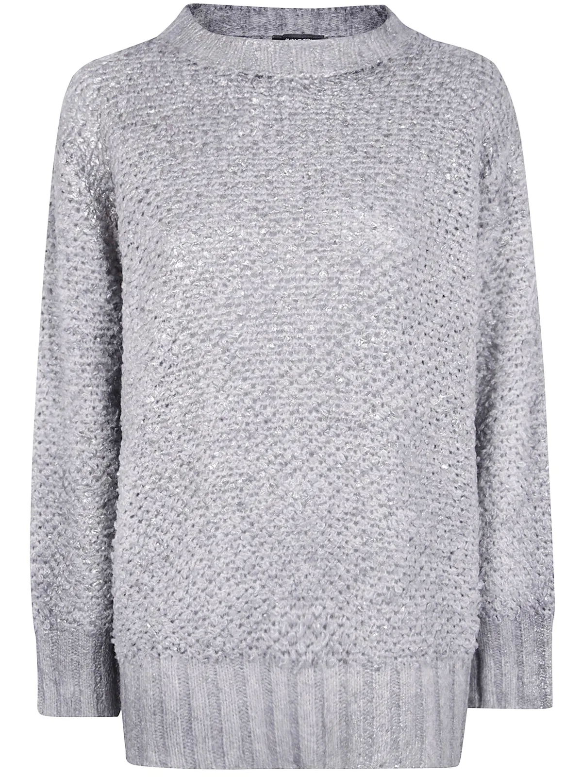 "Hand Painted" Round Neck Furry Stitch Pullover With Lamination