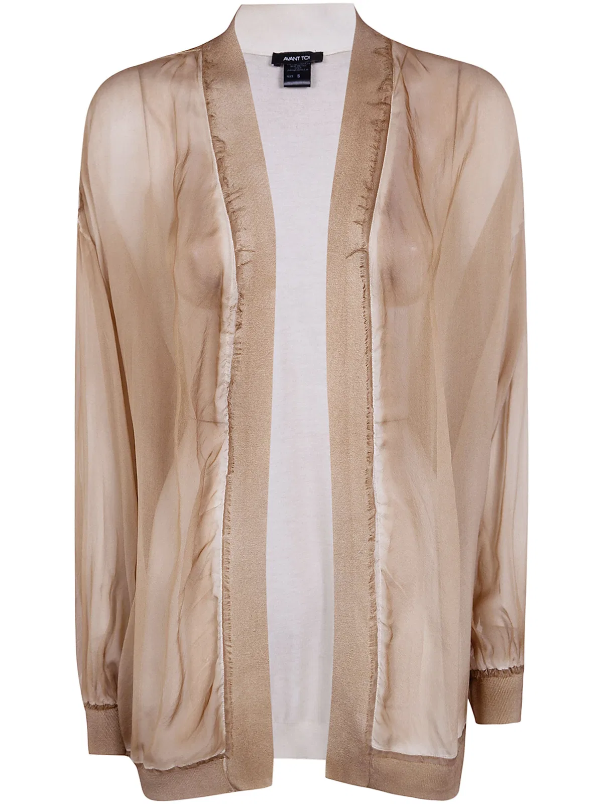 Hand Painted Chiffon Cardigan With Pure Silk Fine Back And Edges
