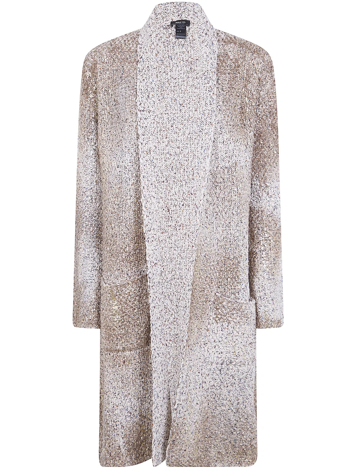 Laminated Scratched Effect Moss Stitch Cardigan
