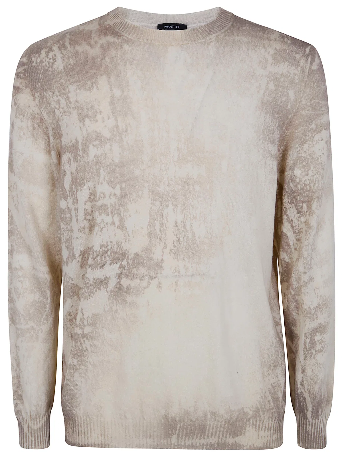 "Shelley" Marble Effect Light Cashmere Reversible Roundneck Pullover