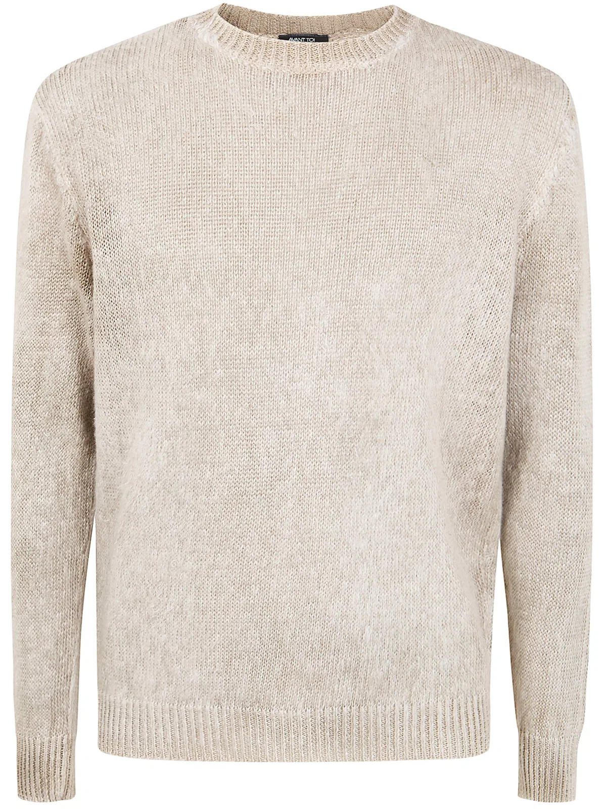 "Hand Painted" Brushed Linen Round Neck Pullover